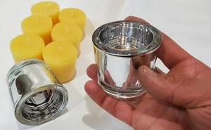 14 hours Pure Beeswax Votive candles. Beeswax harvest locally in Michigan. - Picture 1 of 3