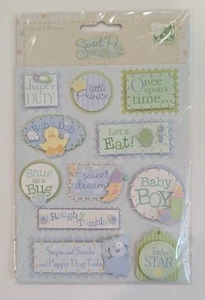 Sweet Pea Little Prince Baby Boy Grand Adhesions Scrapbooking Stickers K&Company - Picture 1 of 2