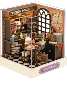 Kit casa in miniatura fai da te, kit di costruzione mini casa con LED e copertura antipolvere, legno fai da te - Foto 1 di 6