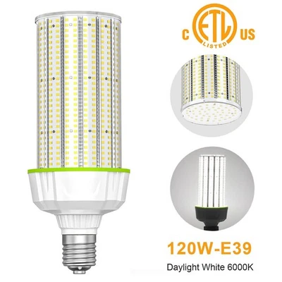 480V 120W E39 Mogul Base LED Corn Light Bulb 5000K Replace 400 Watt CFL HPS HID - Image 1 of 4