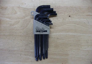Vntg Craftsman-H-,46755 Metric 13 Pc Set Ball End Hex Keys,W/Holder,1.5-10mm,EXC - Picture 1 of 6