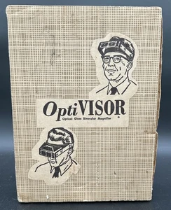 Vintage OptiVisor Stirnbandlupe Modell E-2 OVP & Papiere blau lesen - Bild 1 von 15