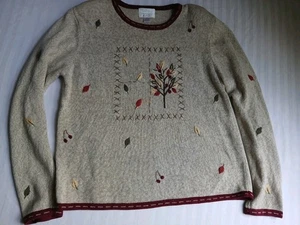 Vintage Christopher Banks Pullover klein handbestickt Herbst Oma Landhaus  - Bild 1 von 15