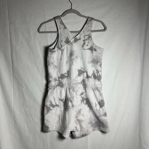 Athleta Girl Tie-Dye Sleeveless Romper Girls size XL 14 White Gray - Picture 1 of 2