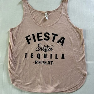 Bella + Canvas Womens Peach Tank Size Medium "Fiesta Siesta Tequila Repeat" - Picture 1 of 6