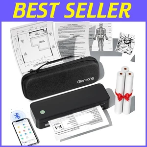 Travel-Friendly Inkless Thermal Printer with Carry Case & 3 Paper Rolls Included - Picture 1 of 8