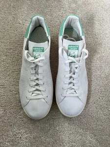 Adidas Originals Stan Smith White And Green Prime Knit UK 9.5 - Picture 1 of 7