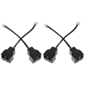 Juego de 2 adaptadores telefónicos separadores de cables adaptador negro - Imagen 1 de 12