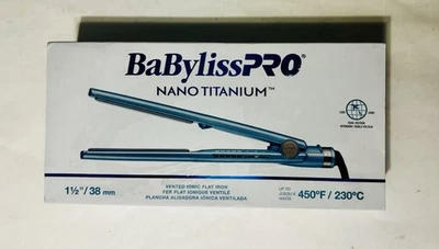 BaBylissPRO Nano Titanium Vented Ionic Flat Iron 1 1/2" - Blue - Image 1 of 4