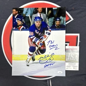 Marcel Dionne Autographed New York Rangers Inscribed 11x14 Photo JSA COA - Picture 1 of 5