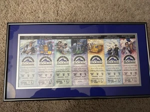 Colorado Rockies 1993 Opening Day SEASON TICKET STRIP FRAMED Inaugural Season - Picture 1 of 10