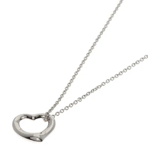 TIFFANY&Co.  Open heart Necklace Platinum PT950  Ladies [Used] - Picture 1 of 5