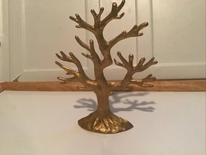 Vintage Jewelry Stand Golden Tree For Rings, Bracelets And Earrings Brass Deco - Picture 1 of 5