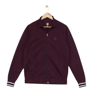 Pretty Green Track Jacket Mens Size S Burgundy Regular Full Zip 80s Classics - Picture 1 of 14