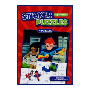 Sticker Puzzles with scrambled stickers - Theme Superheroes- 4 puzzles from 1-48 - Picture 1 of 8