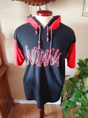 Vintage Starter Indiana Hoosiers Black Men's Sz L Double Hood Colorblock Shirt - Image 1 of 4