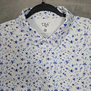 1764 Golf Polo Men XL BBQ Grill Performance Golf Polo Fathers Day All over print - Picture 1 of 9