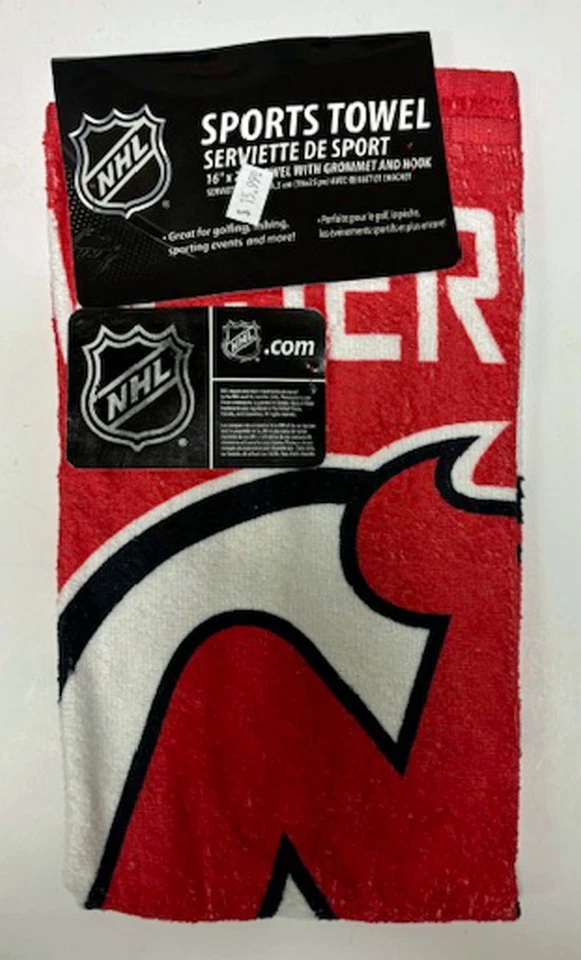 Nueva Jersey Devils 16" X25" NFL con licencia puerta trasera golf toalla deportiva NHL Foto 1 de 1