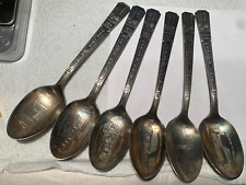 Lot Of 6 1939 New York World Fair Silver Plated Souvenir Spoons