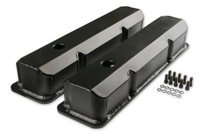 Mr. Gasket Fabricated Aluminum Valve Covers - Black Finish - 6876BG - Picture 1 of 5
