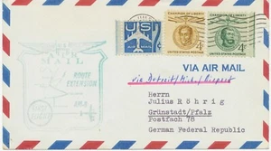USA 1959 Erstflug A.M. 8 "Columbus, Ohio - Detroit, Michigan" weitergeleitet BRD - Bild 1 von 2
