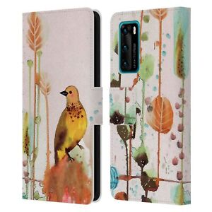 OFFICIAL SYLVIE DEMERS BIRDS 3 LEATHER BOOK WALLET CASE FOR HUAWEI PHONES 4