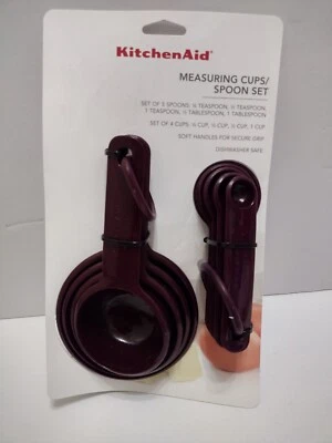 NEW Purple Plum KitchenAid Measuring Cups And Spoons Set KQ475OHBRA 9 Piece NEW - Image 1 of 4