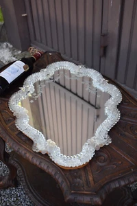Vintage 1970 Murano glass flower wall mirror - Picture 1 of 7