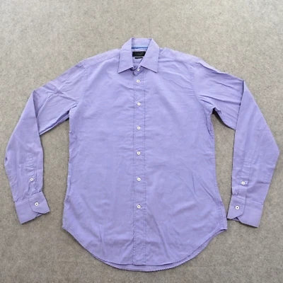 Camisa Zara Para Hombres 14 Púrpura Lila Camisa Abotonada Manga Larga Rayas A Medida Foto 1 de 4