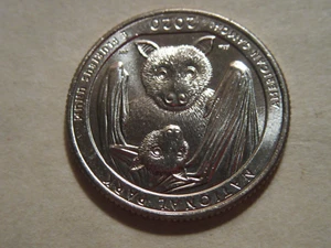 ATB Samoa Americana 2020 np cuarto moneda de Estados Unidos mamá murciélago y bebé bu - Imagen 1 de 5