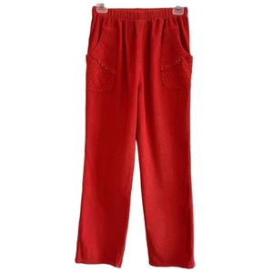 Orange Red Crop Corduroy High Rise Straight Leg Girls Pants XL - Picture 1 of 7