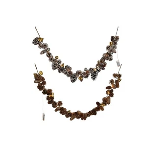 Christmas garland Home ESPRIT Golden Silver Natural 8 x 8 x 120 cm (2 Units) - Picture 1 of 4