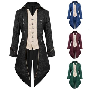 Men's Victorian Tailcoat Jacket for Steampunk and Carnival Celebrations - Picture 1 of 48
