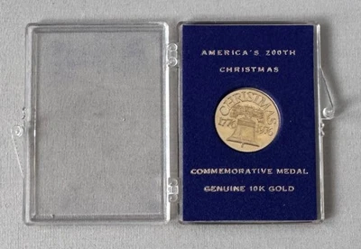 美国 200 号圣诞节正品 10K 金纪念奖章;Y289 — 第 1/3 张图片