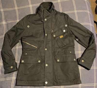 Chaqueta G Star Raw Para Hombres Negra Nueva Sandhurst Militar Utilidad Carga Cremallera Nylon Talla L Foto 1 de 4
