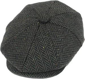 Peaky Blinders Hat Newsboy Flat Cap Herringbone Tweed Wool Baker Boy Gatsby - Picture 1 of 28
