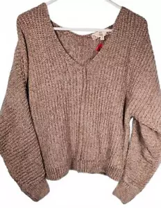 Pink Rose Cozy Knit Sweater - Size XS NWT - Picture 1 of 5