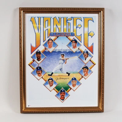 Joe DiMaggio Signed Print Display Yankees Legends Ron Lewis - COA JSA - Image 1 of 4