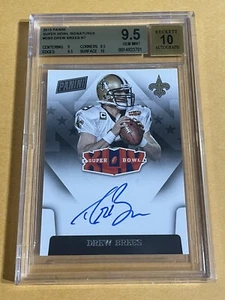 2015 Panini Super Bowl Signatures Drew Brees Auto Autograph BGS 9.5/10 Saints - Picture 1 of 2