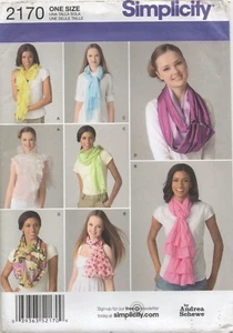 Simplicity Sewing Pattern 2170 Scarves in 4 Styles with Ruching & Ruffles New - Picture 1 of 13