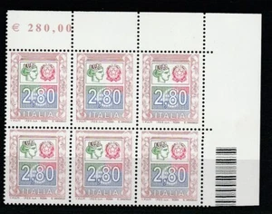 FRANCOBOLLI - 2004 REPUBBLICA ALTO VALORE VARIETA' BLOCCO 6 VALORI MNH E/7506 - Foto 1 di 1