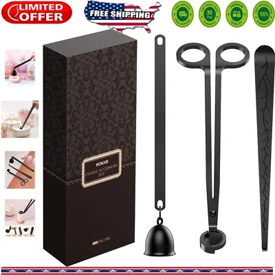 Juego de accesorios de velas negras premium - 3 herramientas para el cuidado y el amor duradero por las velas Foto 1 de 4