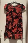 South Black & Red Flower Print Dress / Top - Size 10