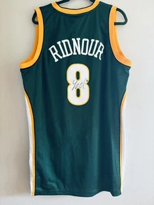 Camiseta deportiva de baloncesto grande de la NBA firmada por Luke Ridnour Seattle Supersonics Reebok - Imagen 1 de 8