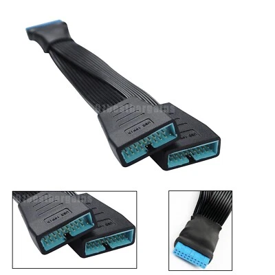 19-pin To USB 3.0 20-pin 1 To 2 Power Splitter Cable 18AWG 15cm For Motherboard - Image 1 of 4
