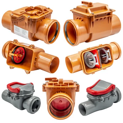 RÜCKSTAUKLAPPE RÜCKSTAUVERSCHLUß DN 50 75 110 125 160 & DOPPELT DN 110 - Bild 1 von 3