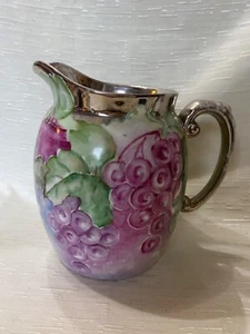 T&V Limoges France Dorique Grape Motif Pitcher As is - Picture 1 of 12