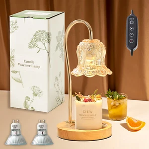 Electric Candle Warmer Lamp with Timer & Dimmer for Bedroom Home Decor Gifts - Picture 1 of 9