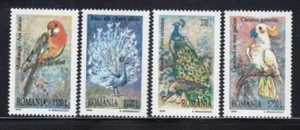 ROMANIA Macaw, Peacock, Peafowl & Cockatoo BIRDS MNH set - Picture 1 of 1