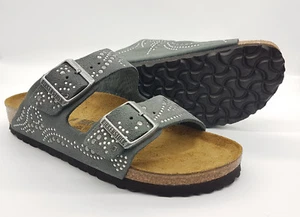 Birkenstock INJECTED RIVETS Suede Leather ARIZONA Gunmetal BNIB 1011314 - Picture 1 of 7